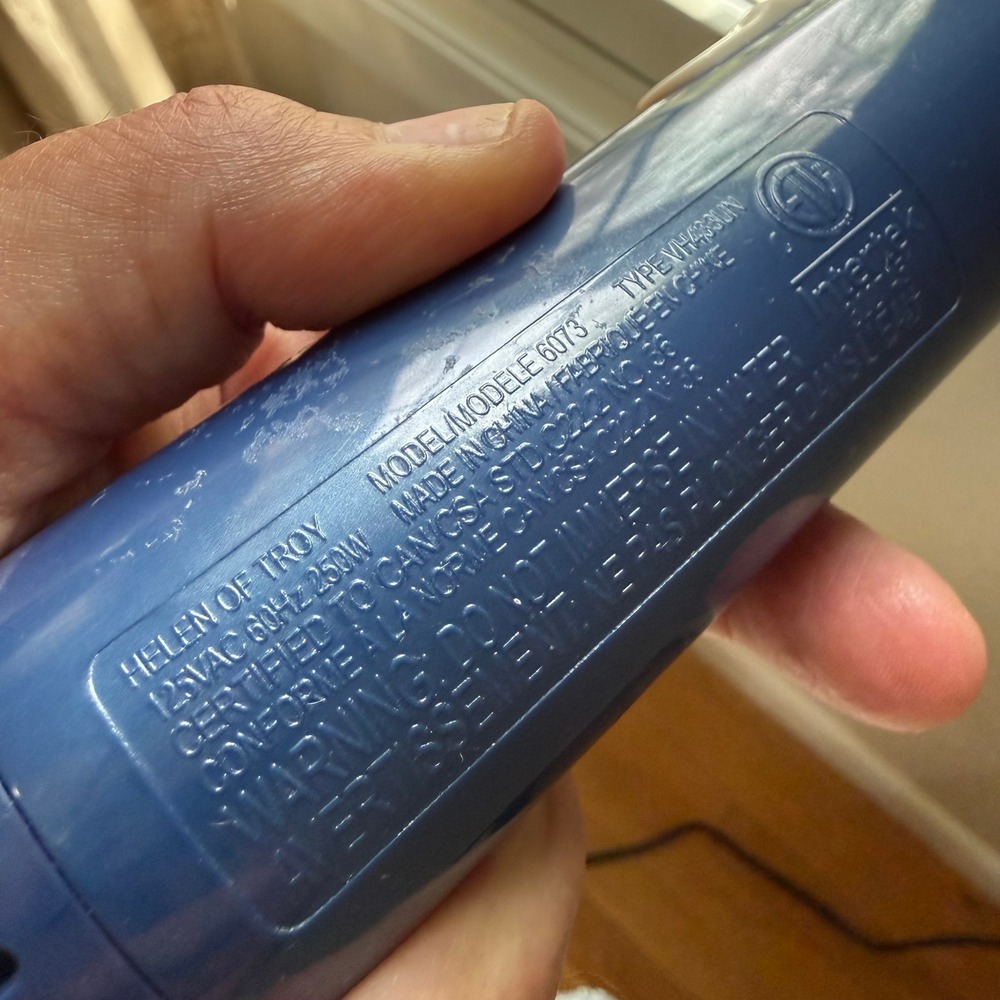 Helen of Troy Hot Air Brush Styler Curling Brush Blue Tested Model 6073 - Picture 7 of 7